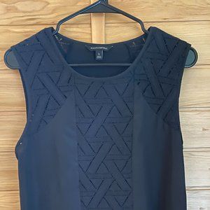 Banana Republic Black Geometric Lace Sleeveless Top